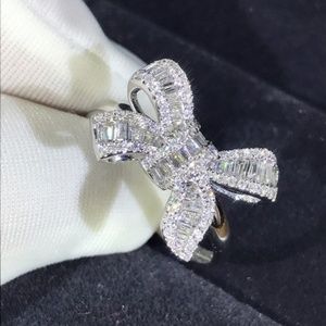 🌹NEW Trending CZ Baguette Diamonds Silver Ring